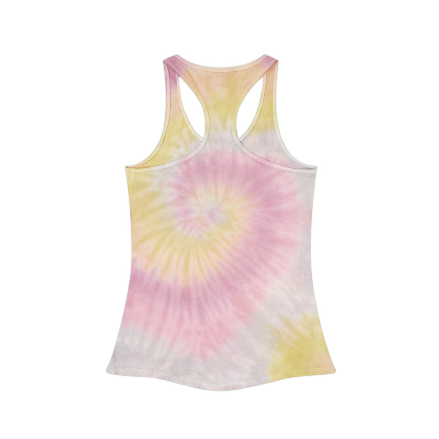 Blue Tie Dye Racerback Tank Top for Summer Workouts, Beach Days, Yoga, Nostalgic Vibes, Casual Wear, Gifts for Fitness Lovers