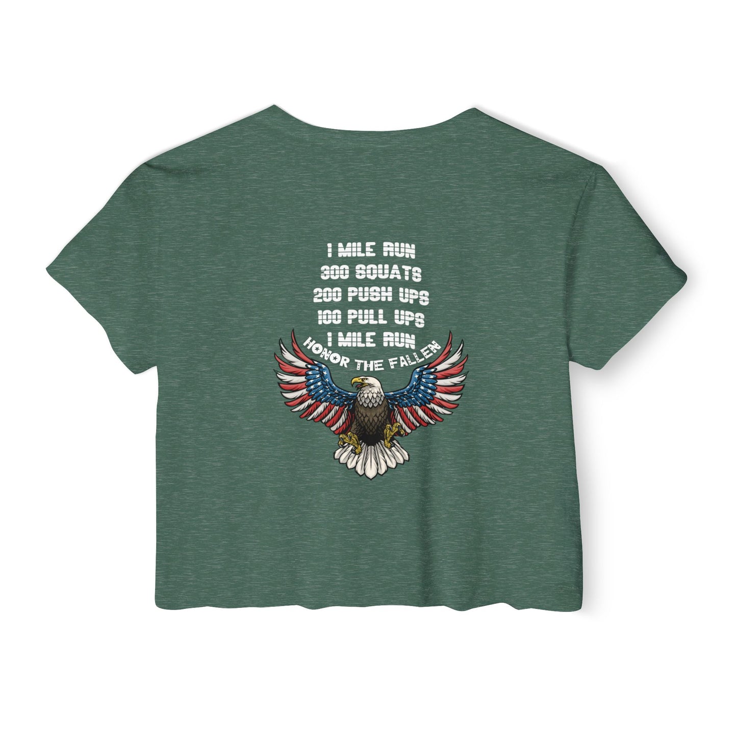 Memorial Day Women's Festival Crop Top - Honor the Fallen With Eagle Design