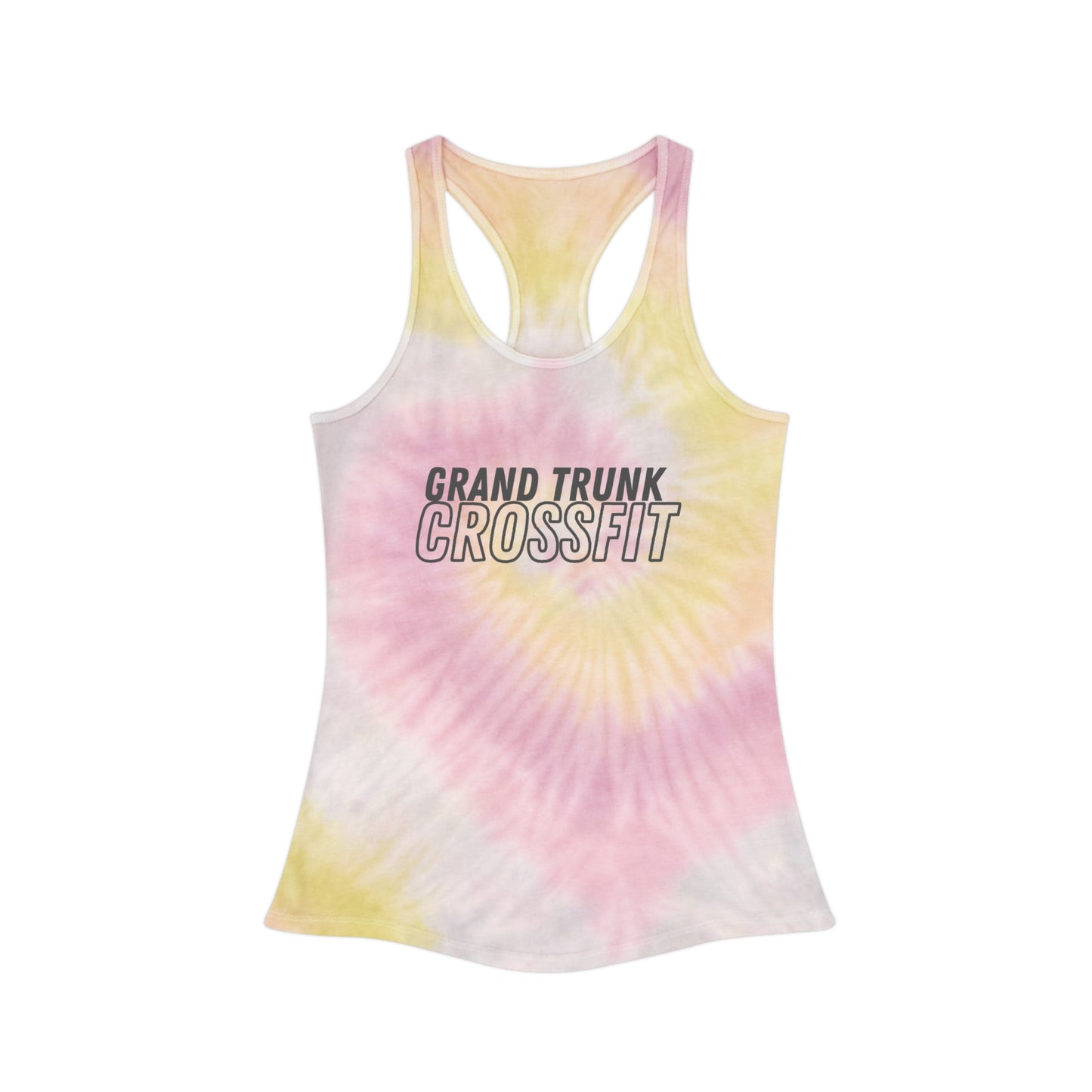 Blue Tie Dye Racerback Tank Top for Summer Workouts, Beach Days, Yoga, Nostalgic Vibes, Casual Wear, Gifts for Fitness Lovers