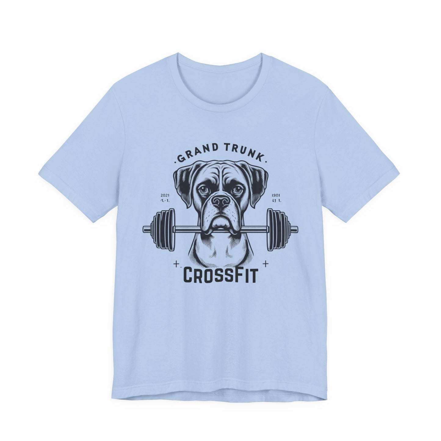 CrossFit Boxer Dog Tee — 'Grand Trunk' Barbell Gym T-Shirt