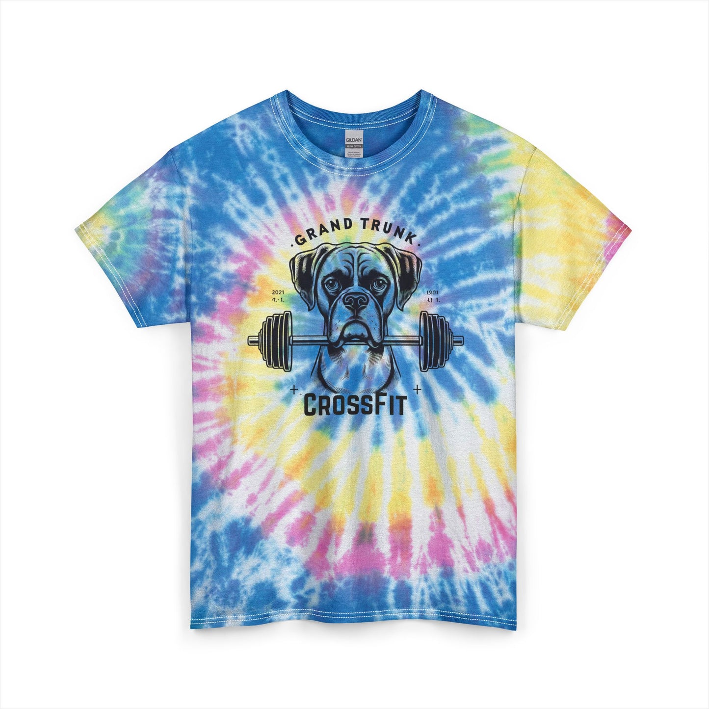 CrossFit Bulldog Tie-Dye Tee - Weightlifting Gym Shirt