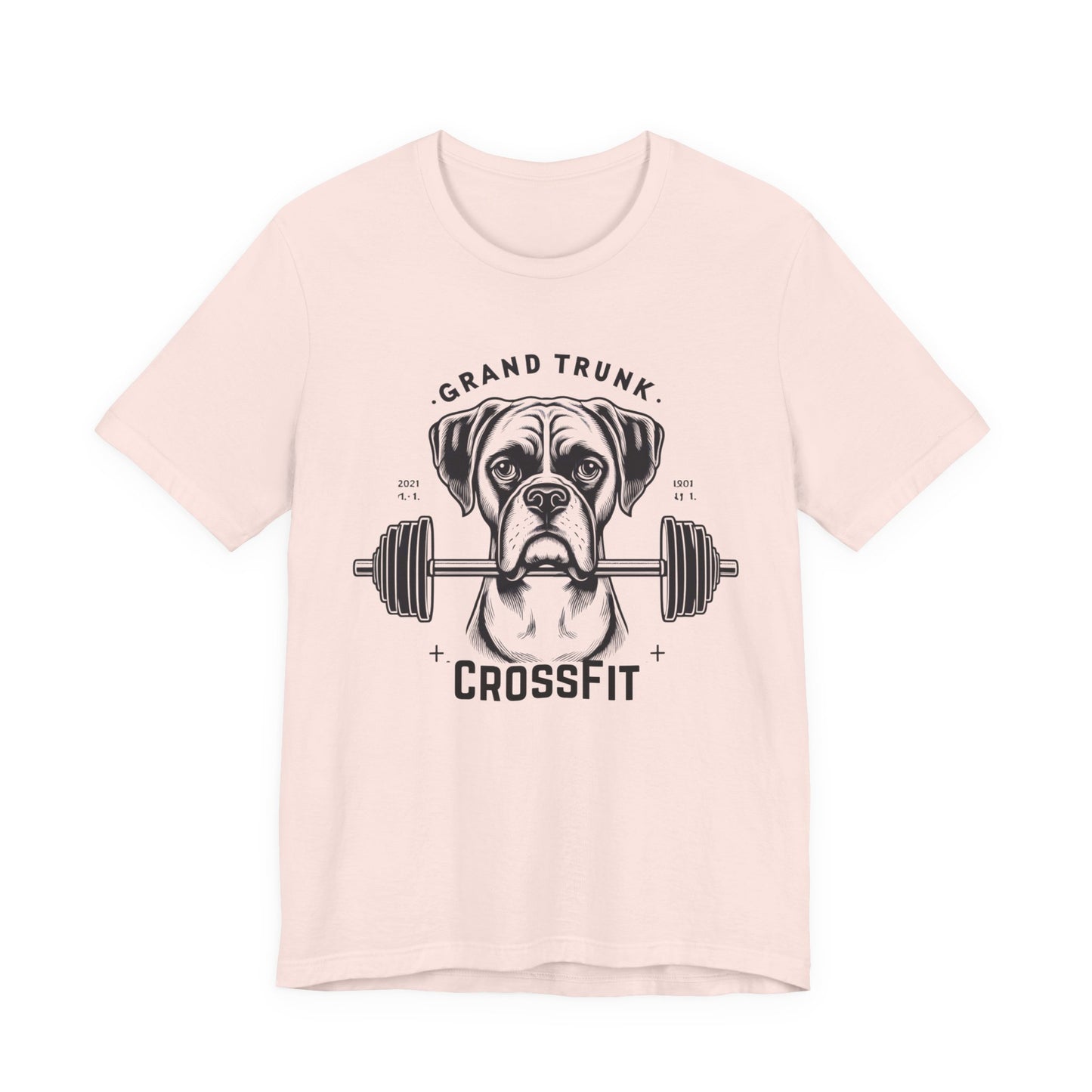 CrossFit Boxer Dog Tee — 'Grand Trunk' Barbell Gym T-Shirt