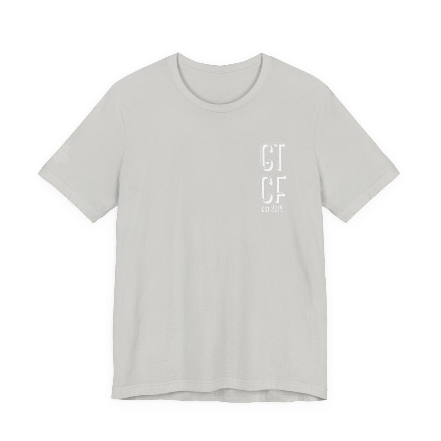 SPRING GTCF Vertical Logo T‑Shirt — Minimalist Gym/Activewear Tee (Est. 2014)
