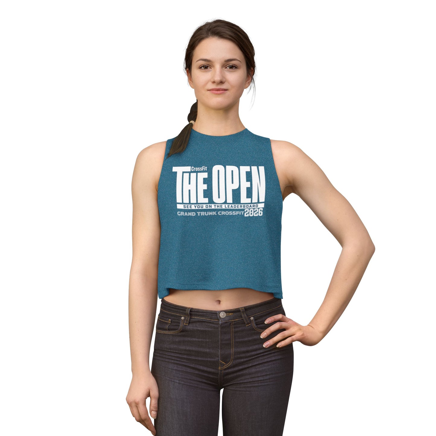 CrossFit "The Open" Women's Crop Tank Top — 2026 Gym Competition Tee