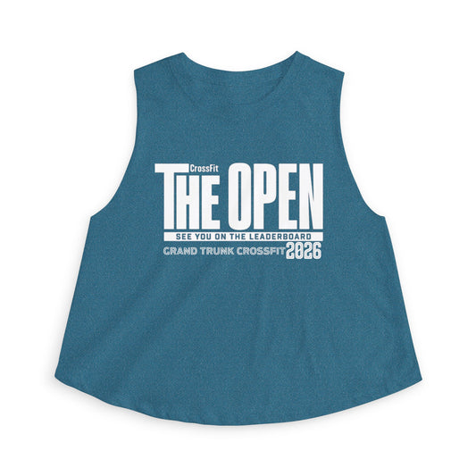CrossFit "The Open" Women's Crop Tank Top — 2026 Gym Competition Tee