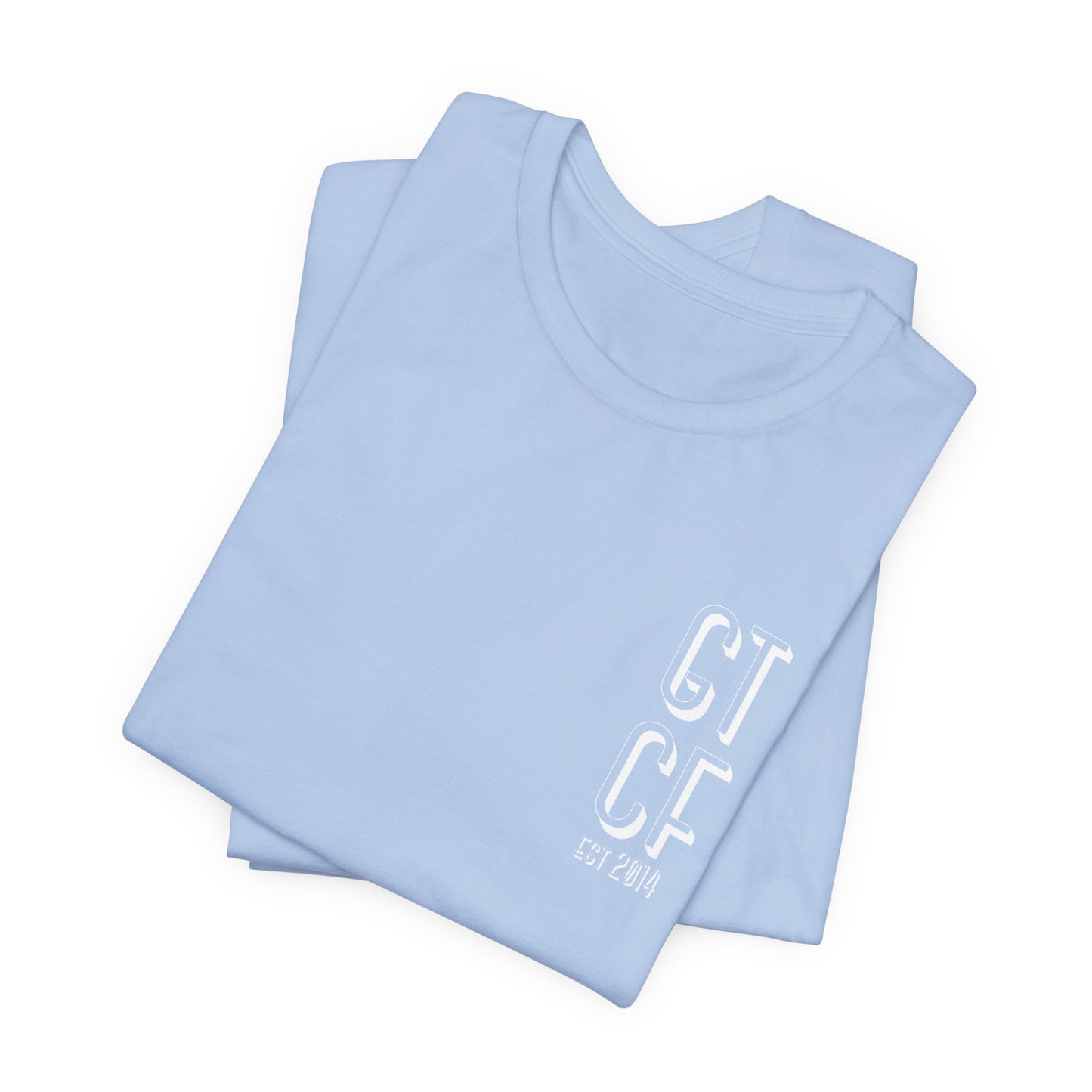 SPRING GTCF Vertical Logo T‑Shirt — Minimalist Gym/Activewear Tee (Est. 2014)