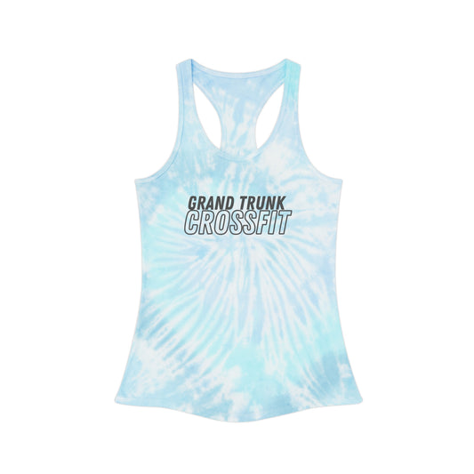 Grand Trunk CrossFit Tie-Dye Racerback Tank Top — Light Blue Athletic Workout Top