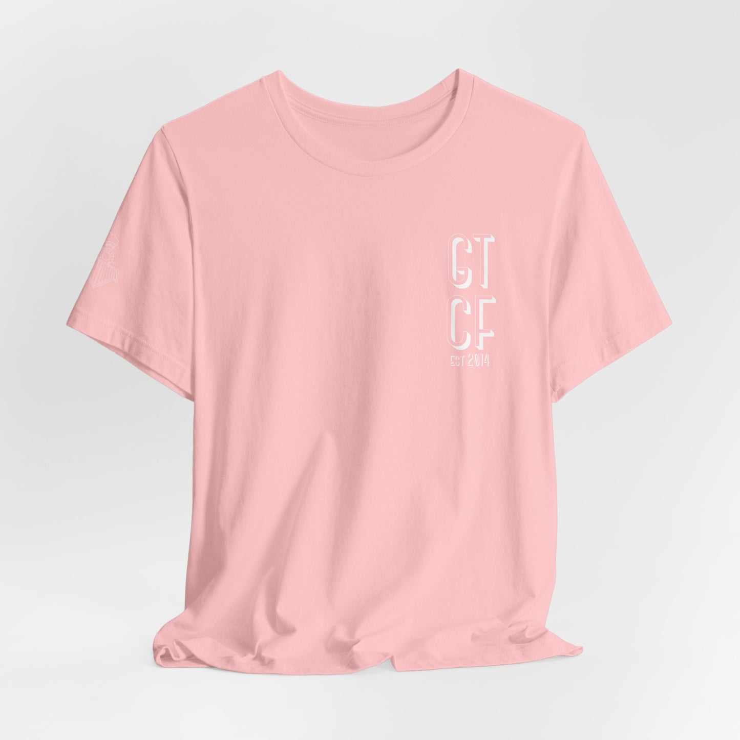 SPRING GTCF Vertical Logo T‑Shirt — Minimalist Gym/Activewear Tee (Est. 2014)