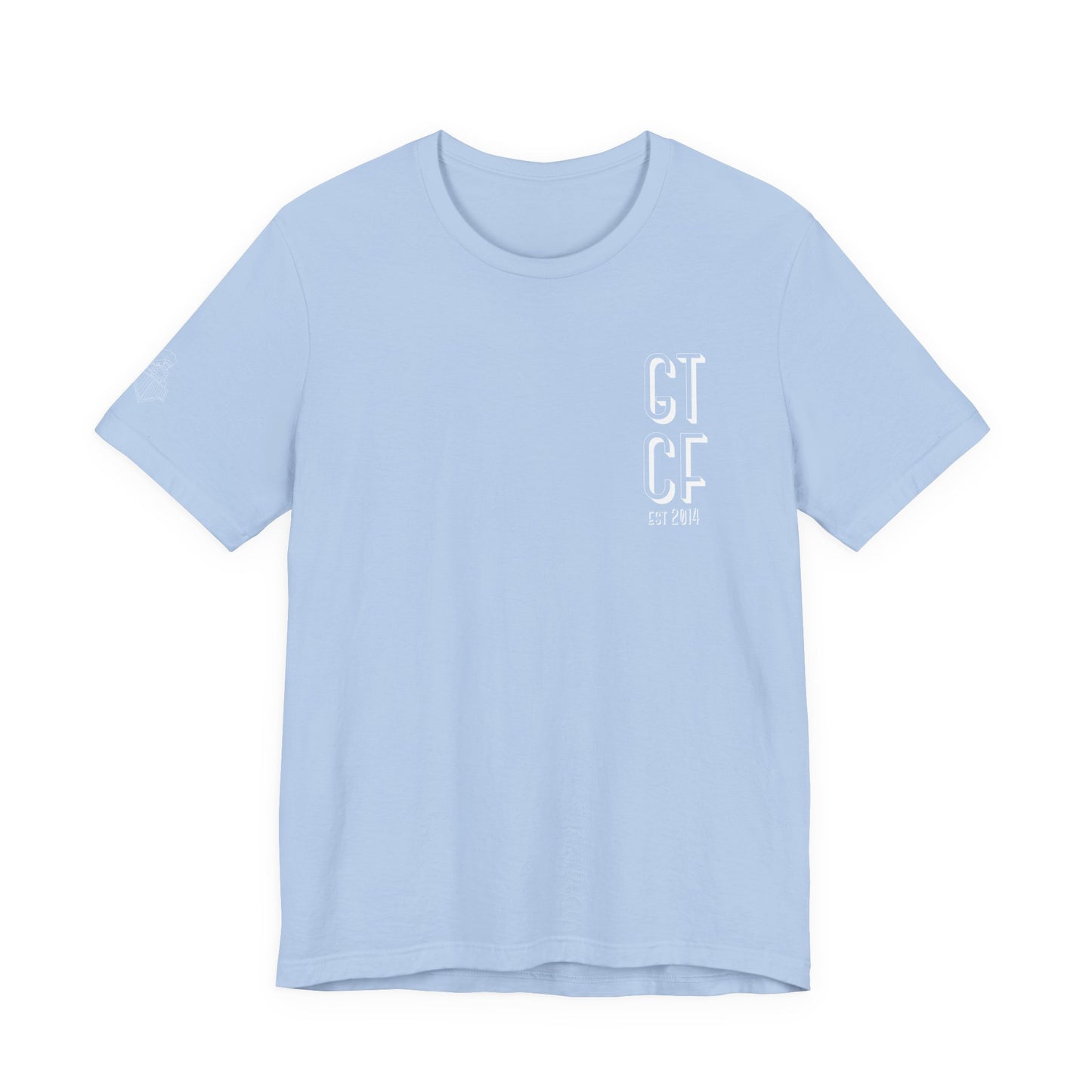 SPRING GTCF Vertical Logo T‑Shirt — Minimalist Gym/Activewear Tee (Est. 2014)