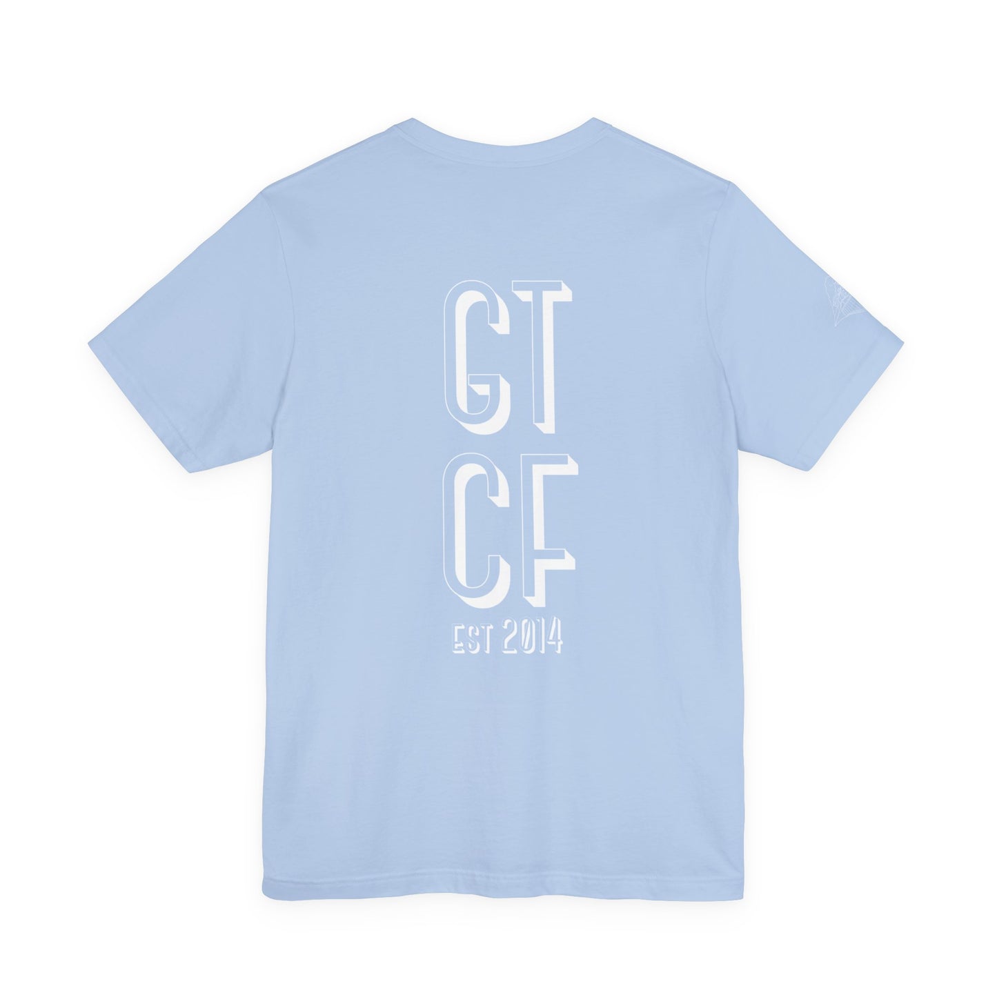 SPRING GTCF Vertical Logo T‑Shirt — Minimalist Gym/Activewear Tee (Est. 2014)