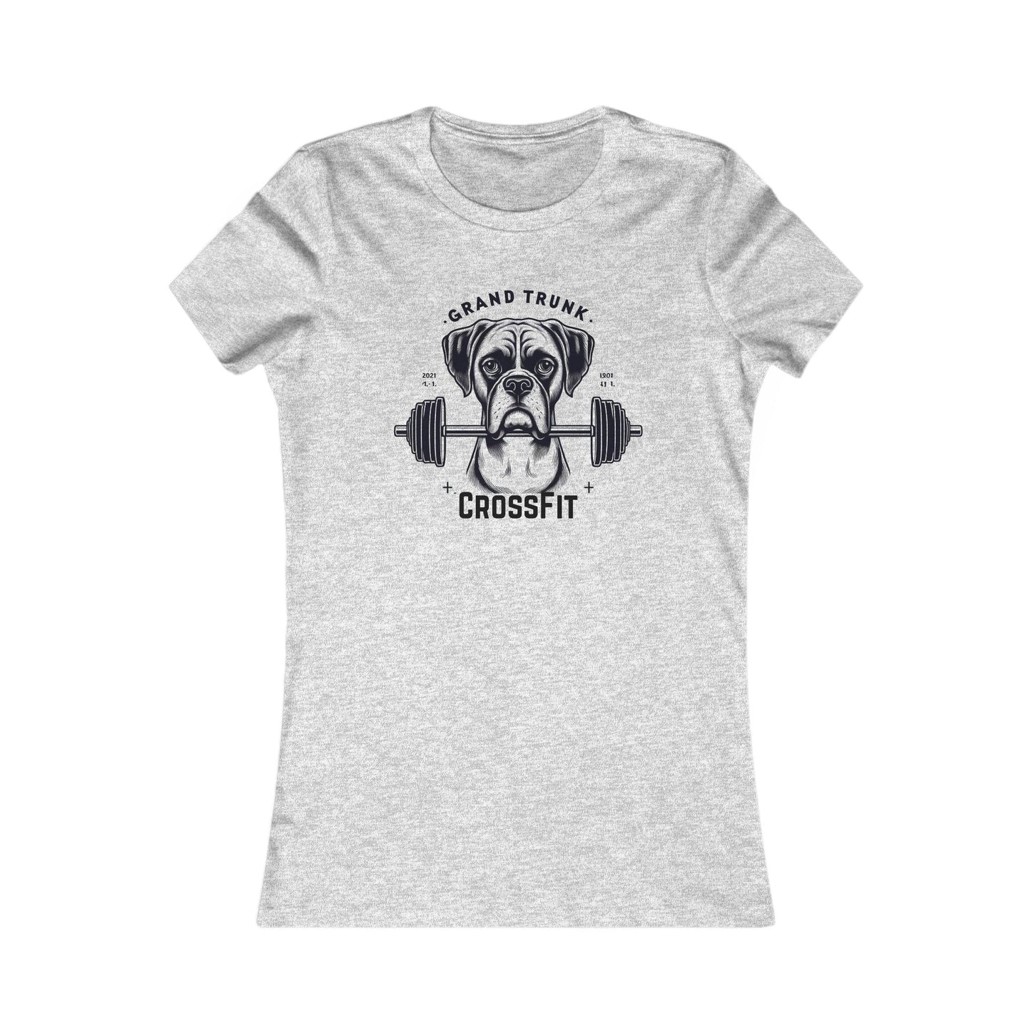 Women's CrossFit Tee – 'Grand Trunk' Boxer Dog Weightlifting Gym Shirt