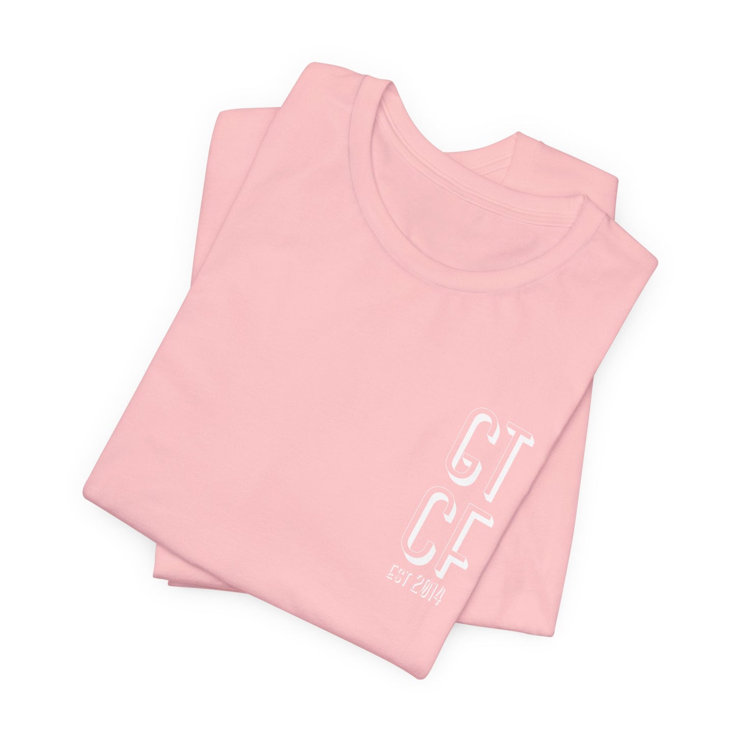 SPRING GTCF Vertical Logo T‑Shirt — Minimalist Gym/Activewear Tee (Est. 2014)