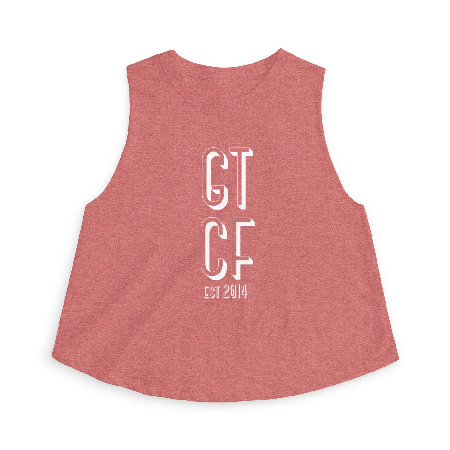 SPRING GTCF Est. 2014 Women's Crop Tank Top - Casual Vintage Monogram Activewear