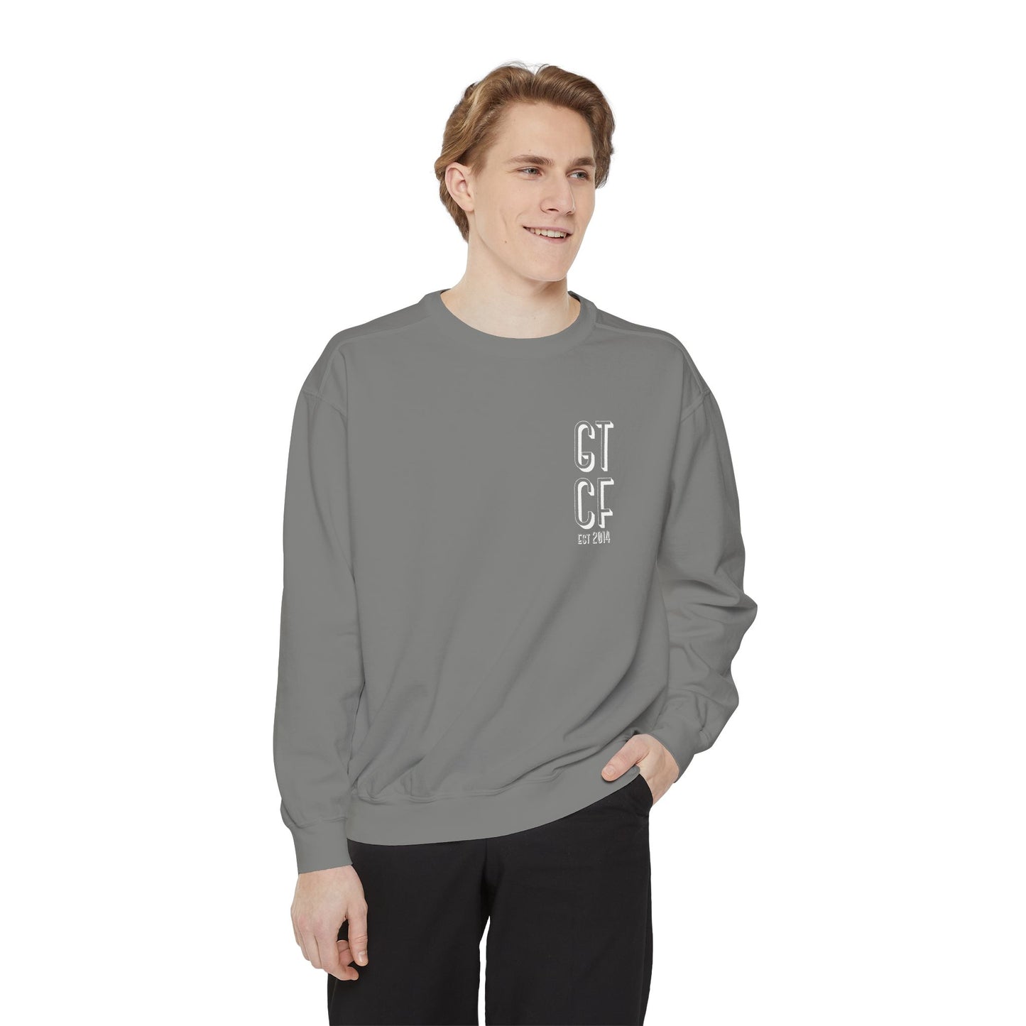 SPRING GTCF Est. 2014 Sweatshirt — Vintage Logo Garment-Dyed Crewneck